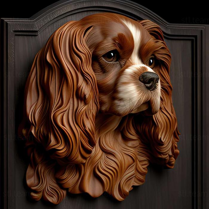 3D model Cavalier King Charles Spaniel dog (STL)